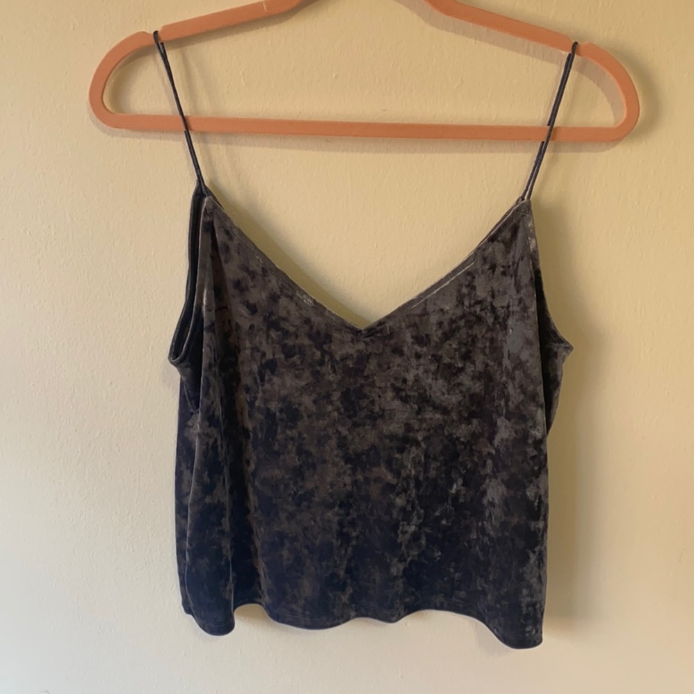 Crushed velvet tank top